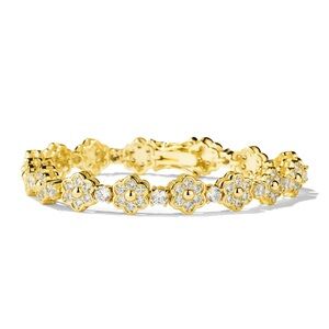 Gold Bezel Flower Tennis Bracelet - Oomiay Jewelry